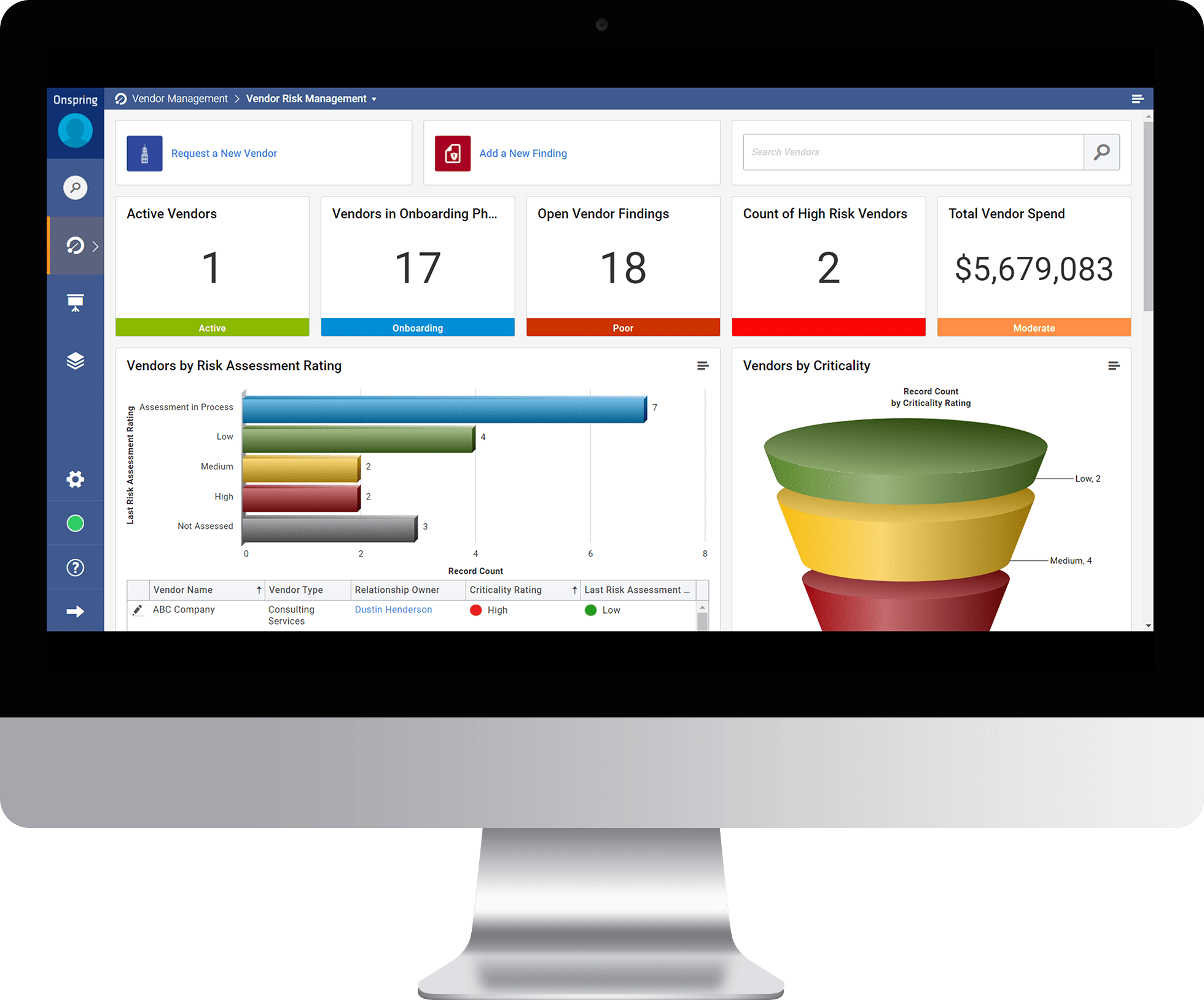 Vendor Analytics from Onspring Vendor Management Software