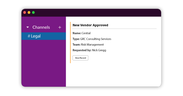 Get Notificed of New Vendor Approvals in Slack from Onspring