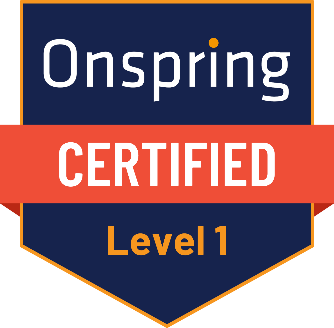 Onspring Certified Administrator Level 1 Badge