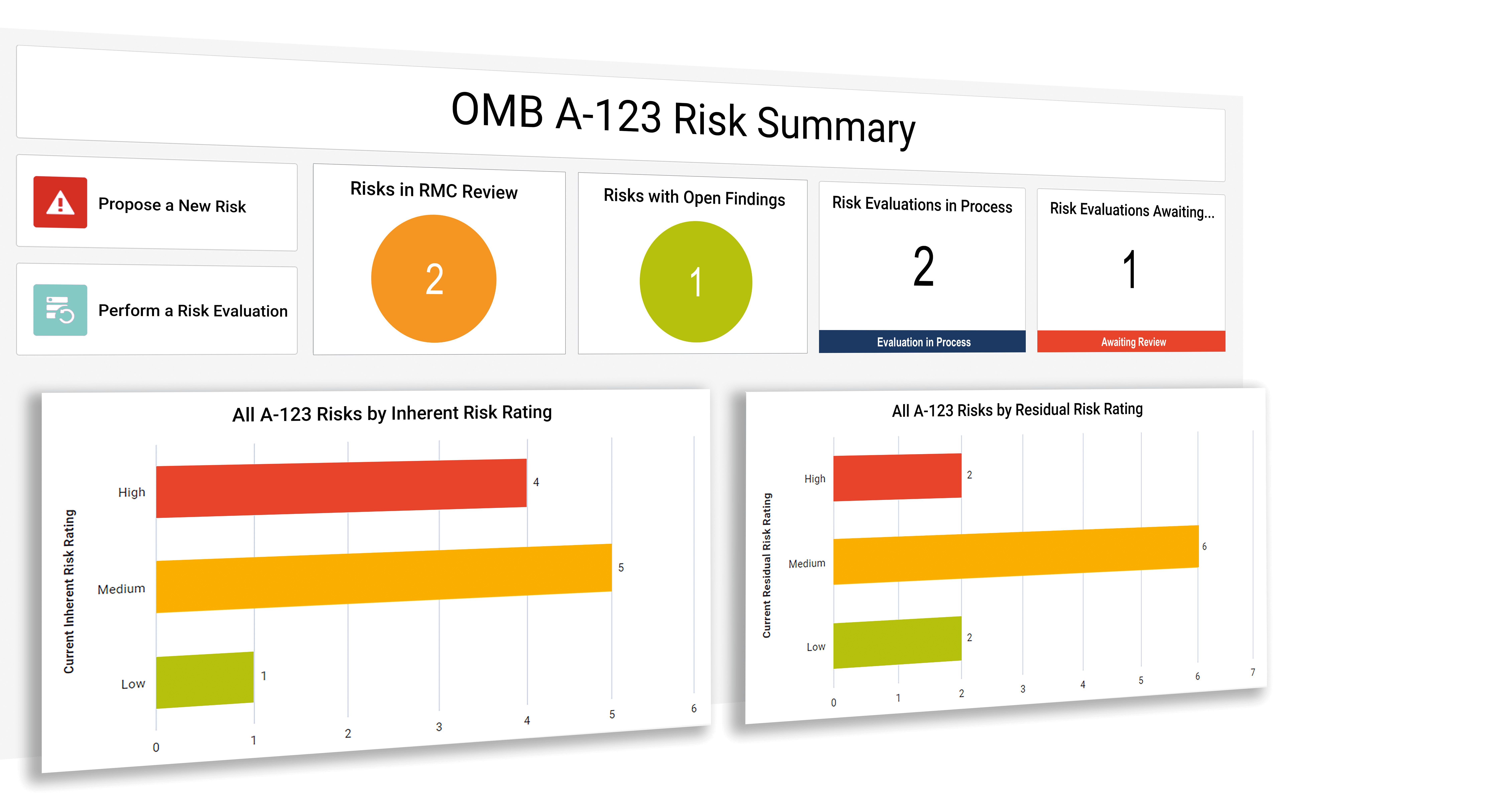 OMB A-123 Risk Summary in Onspring GovCloud