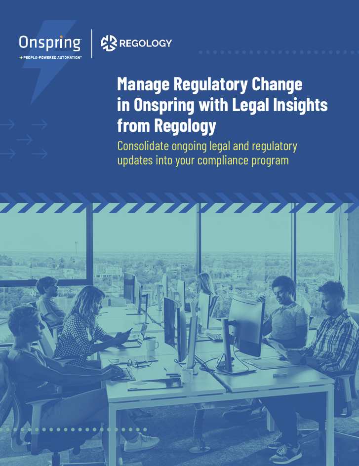Manage Regulatory Change in Onspring with Regology Insights