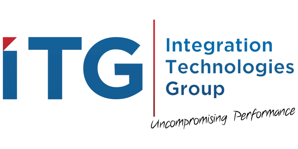 Logo for Integration Technologies Group (ITG), featuring large blue letters ITG and the company name written to the right. The tagline Uncompromising Performance appears below in a script font.