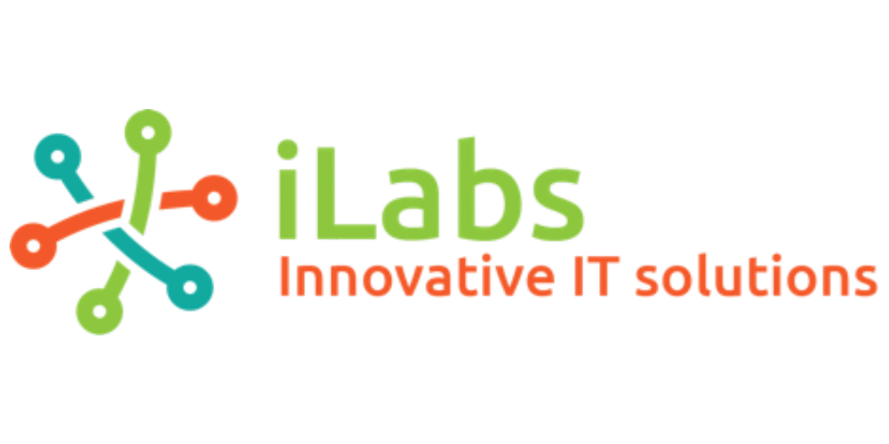 Logo for iLabs featuring a colorful abstract network icon on the left and the text iLabs Innovative IT Solutions in green and orange on the right.