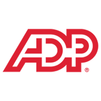 Red ADP logo with bold, stylized letters overlapping each other on a transparent background, representing seamless integrations and innovative solutions.