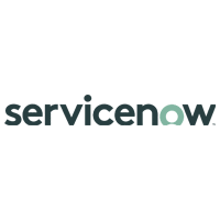 The image shows the ServiceNow logo with the word servicenow in lowercase dark green letters, highlighting its focus on integrations. The letter o is stylized with a light green circle and a notch at the top.