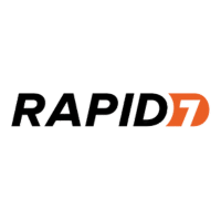 The image shows the Rapid7 logo with the word RAPID in black letters, followed by an orange number 7 stylized with a curved design, highlighting the brand’s focus on security integrations. The background is transparent.
